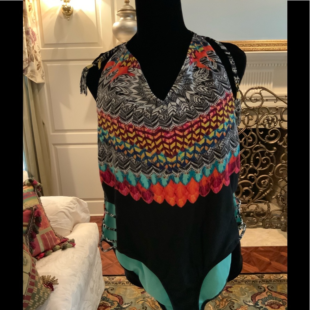 Jessica Simpson 1 piece Cut out Bathing Suit SizeL